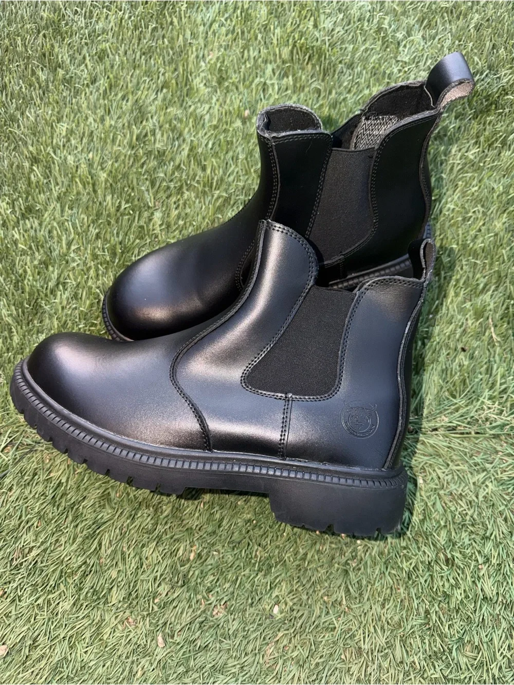 Men's Classic Black Leather Chelsea Boots — Steel Slip-On Style